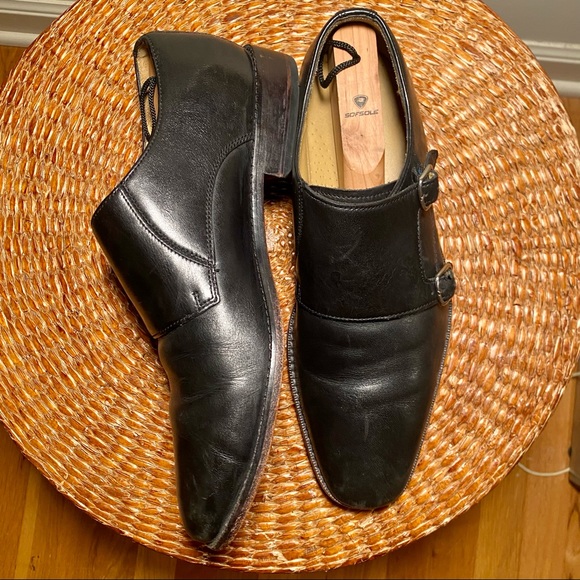 COLE HAAN Black Double Monk Strap Loafers, 9 - Picture 3 of 7